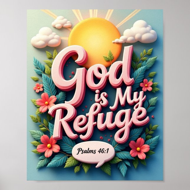 Gud är min fristad poster (Framsidan)