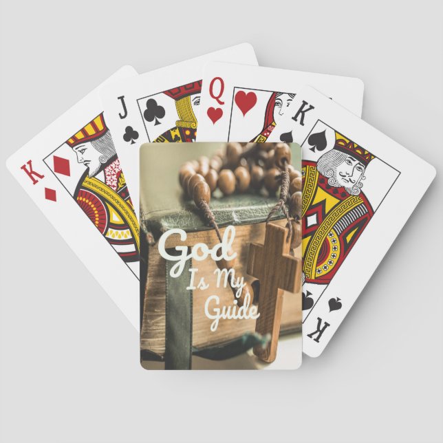 Gud är min guide Bible och Rosary Kor Casinokort (Baksidan)