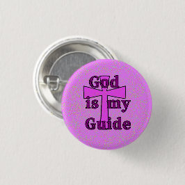 Gud är min guide lila kors knapp pin