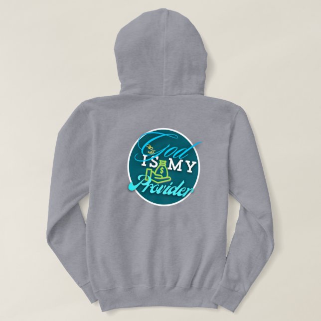 Gud är min provider Christian Hoodie T Shirt (Design baksida)