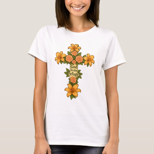 Gud är min tillflykt t shirt (Framsida)