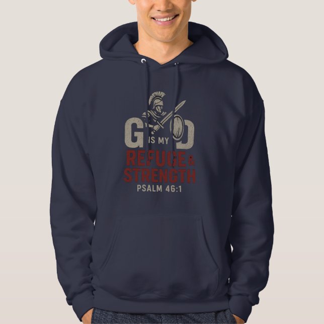Gud är min tro och styrka - krigartro hoodie (Framsida)