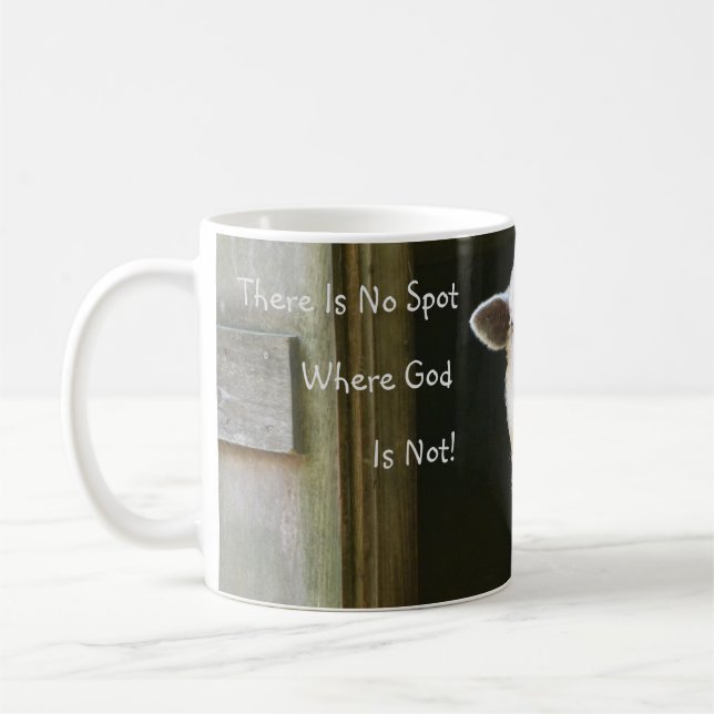 Gud är överallt får kaffemugg (Vänster)