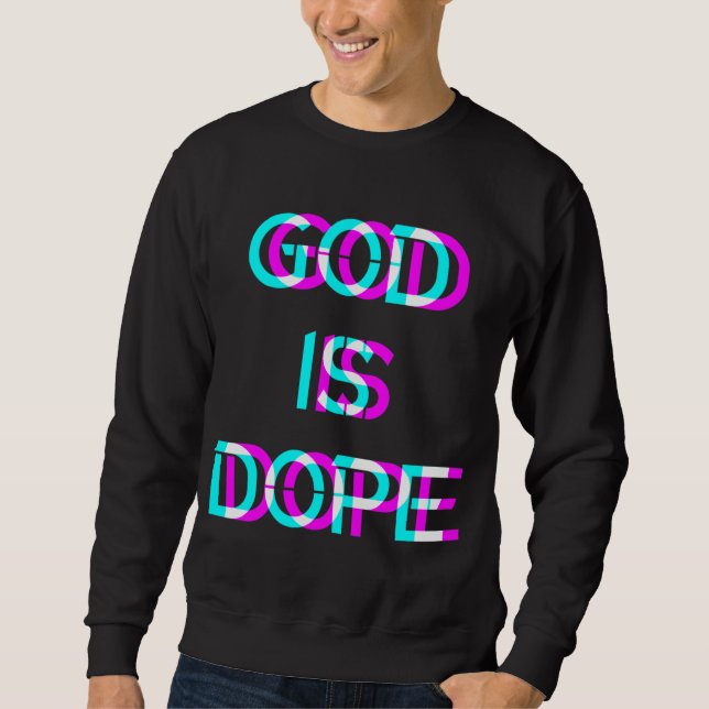Gud är påve Christian Faith Believer Lång Ärmad Tröja (Framsida)