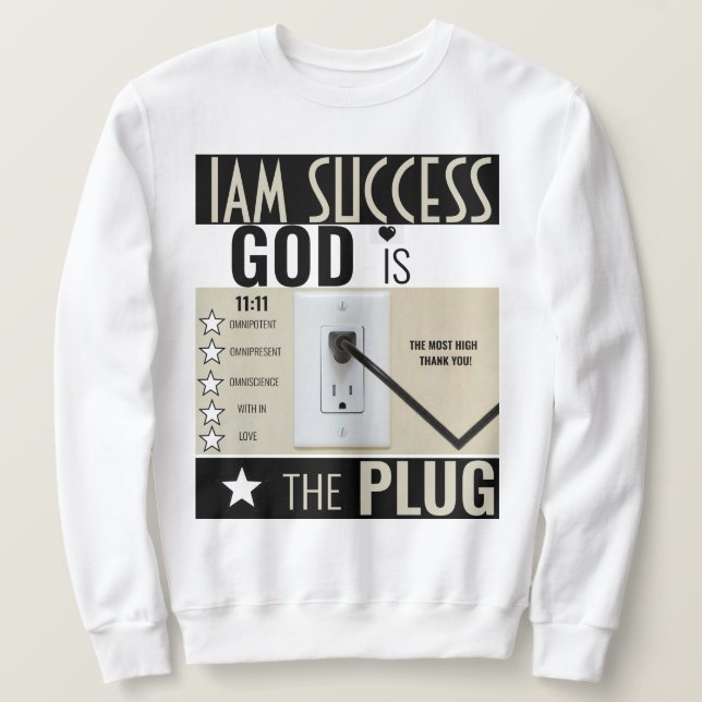 GUD ÄR PLUGIN LÅNG ÄRMAD TRÖJA (Design framsida)