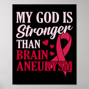 Gud är starkare än Brain Aneurysm Awareness Mont Poster