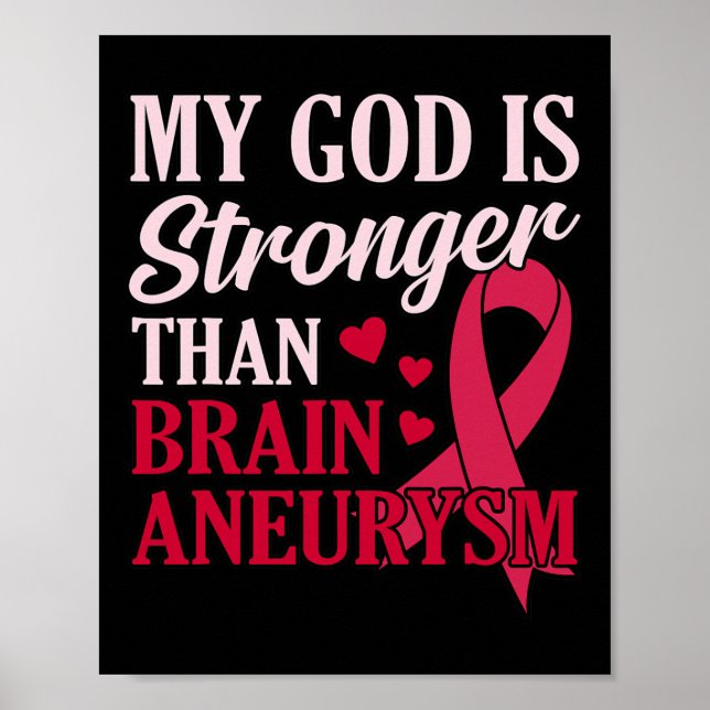 Gud är starkare än Brain Aneurysm Awareness Mont Poster (Framsidan)