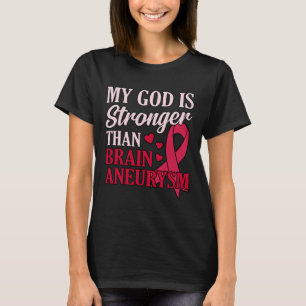 Gud är starkare än Brain Aneurysm Awareness Mont T Shirt