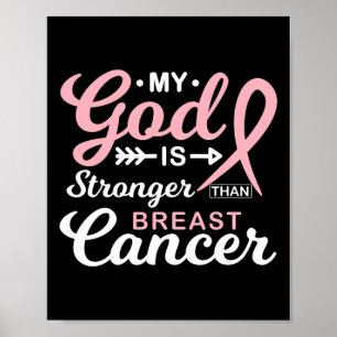 Gud är starkare än garantierna för bröstcancer poster