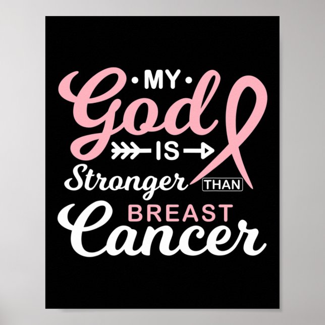 Gud är starkare än garantierna för bröstcancer poster (Framsidan)