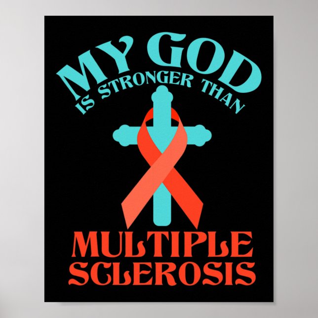 Gud är starkare än Många Sclerosis Awarene Poster (Framsidan)