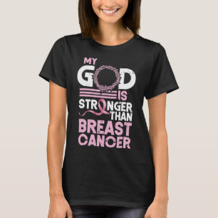 Gud är starkare än medvetenheten om bröstcancer Ch T Shirt