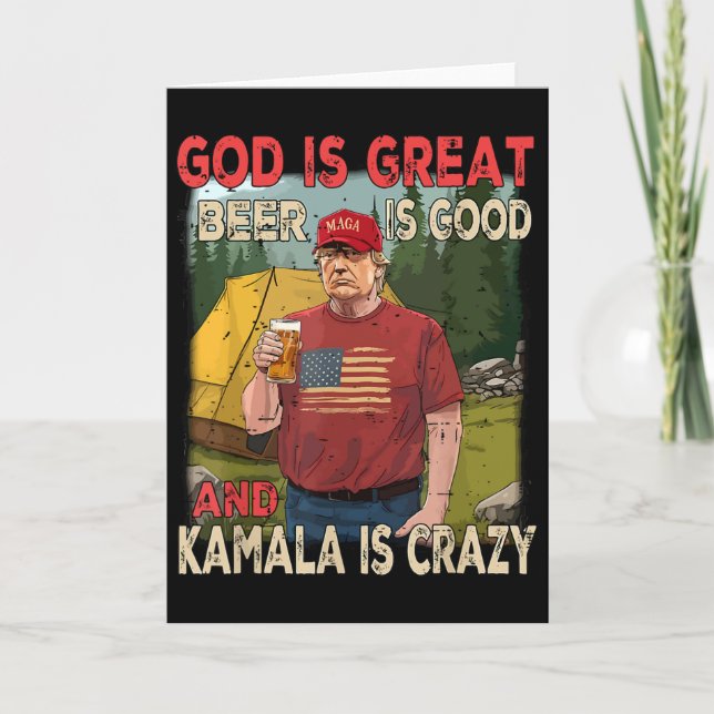 Gud är stor öl är bra Kamala är galet rolig Tr Kort (Framsida)