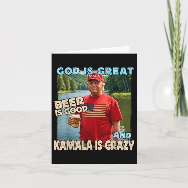 Gud är stor, öl är bra och Kamala är galet roliga Kort (Framsida)