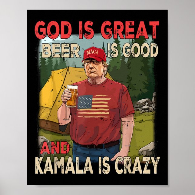 Gud Är Stor Öl Är Gott Kamala Är Skrattretande Rol Poster (Framsidan)