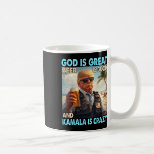 Gud Är Stor Öl Är Gott Och Kamala Är Galet Roliga Kaffemugg