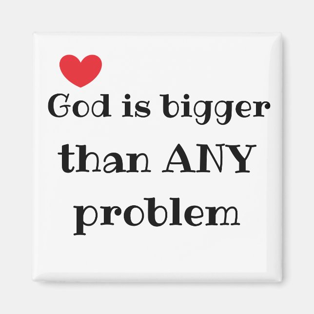 Gud är större än ANY-problemet Cute Faith Magnet (Framsidan)