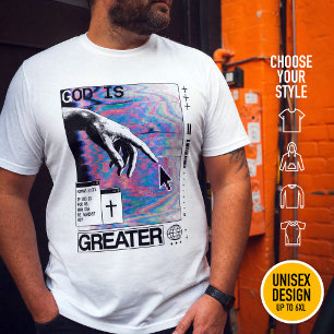 Gud är Större Modern Kristen Streetwear-synth T Shirt