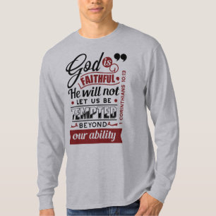 Gud är trofast – 1 Korinthierbrevet 10:13 Bibelver T Shirt