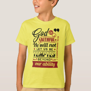 Gud är trofast – 1 Korinthierbrevet 10:13 Bibelver T Shirt