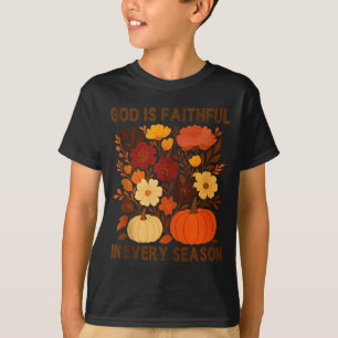Gud är trofast i varje årstid, blomster höst Autum T Shirt
