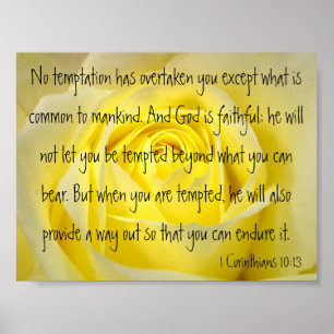 Gud är trogen bibeln 1 Corinthians 10:13 Poster
