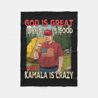 Gud är Underbar öl är Bra Kamala är galen. Fleecefilt
