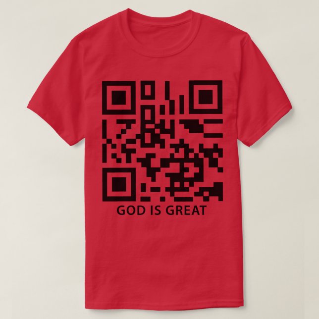 Gud är Underbar Qr-kod T Shirt (Design framsida)