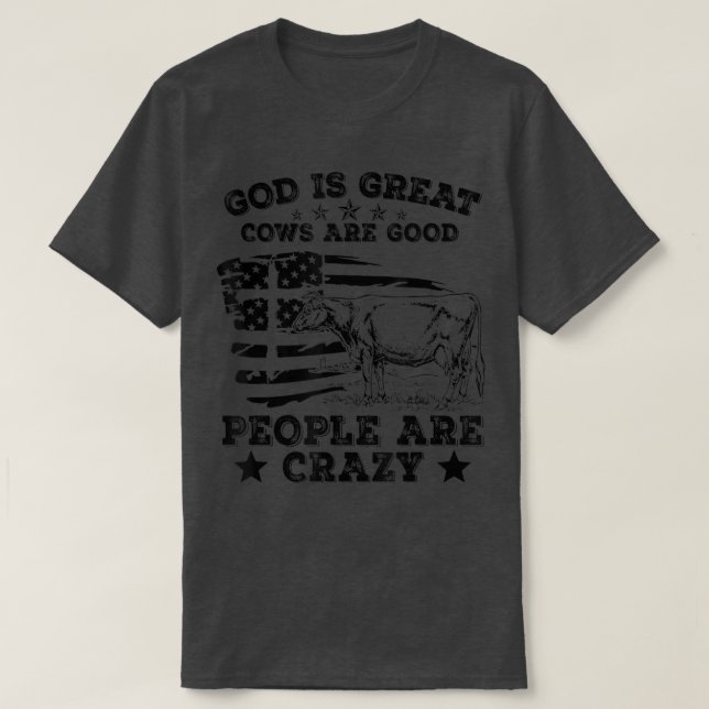 Gud är Underbara kor är Bra människor är galna apo T Shirt (Design framsida)