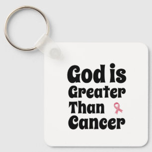 Gud är Underbarare än Cancer - inspirationell tro Nyckelring