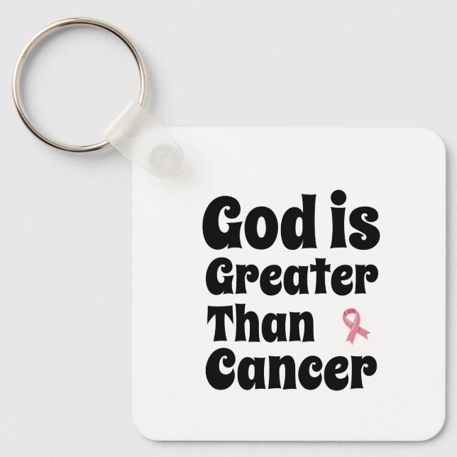 Gud är Underbarare än Cancer - inspirationell tro Nyckelring (Framsida)