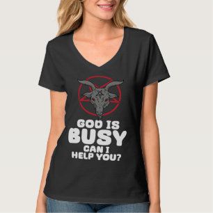 Gud Är Upptagen Kan Jag Hjälpa Dig Satan Demon Djä T Shirt