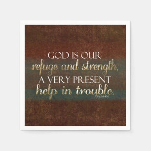 Gud är vår kristna bibel Verse Brown/Guld. Pappersservett