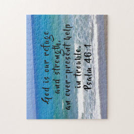 Gud är vår rymd och styrka Psalm 46:1 Beach Pussel