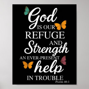 Gud är vår tillflykt Bibelvers Psalm 46_1 Poster