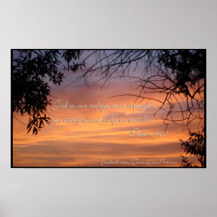 Gud är vår tillflykt och styrka - Psalm 46:1 Poster