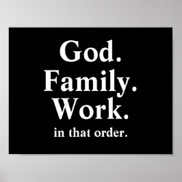 Gud arbetsorderoffert för familjen poster
