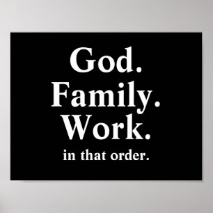 Gud arbetsorderoffert för familjen poster