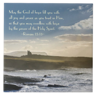 Gud av hopp, romer 15:13 Bible Verse, Irish Kusten Kakelplatta