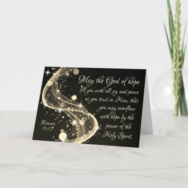 Gud av hopp, romer 15:13 Bible Verse jul Helgkort (Framsida)