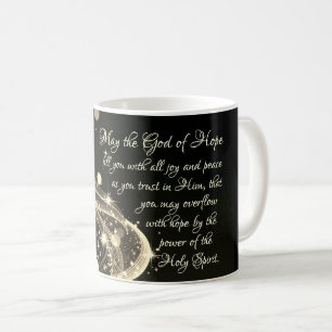 Gud av hopp, romer 15:13 Bible Verse Kaffemugg