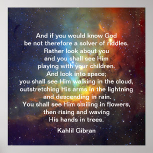 Gud av Kahlil Gibran Poster