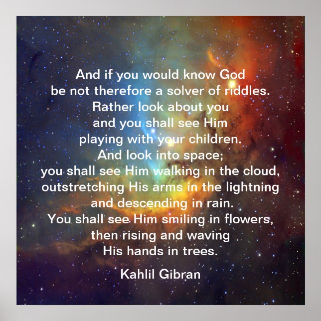 Gud av Kahlil Gibran Poster (Framsidan)