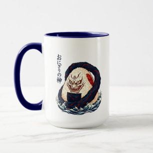 Gud av Onigiri Oni Samuraj Japansk Risboll Våg Mugg