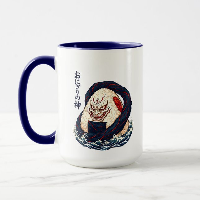 Gud av Onigiri Oni Samuraj Japansk Risboll Våg Mugg (Vänster)