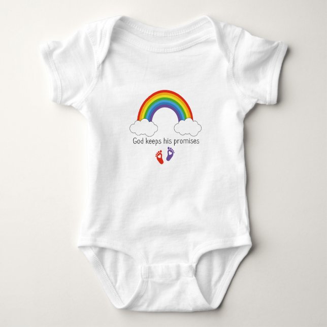 Gud behålla hans löften Rainbow infant Gown T Shirt (Framsida)