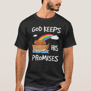 Gud Behållor hans löften Noah's Ark Christian Rain T Shirt