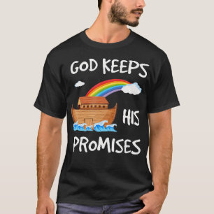 Gud Behållor hans löften om Noahs Ark Christian Ra T Shirt