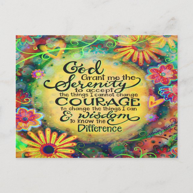 "Gud biger mig Serenity-inspirationen" Vykort (Framsida)