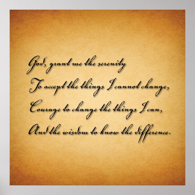 Gud biger mig Serenity Poster (Framsidan)